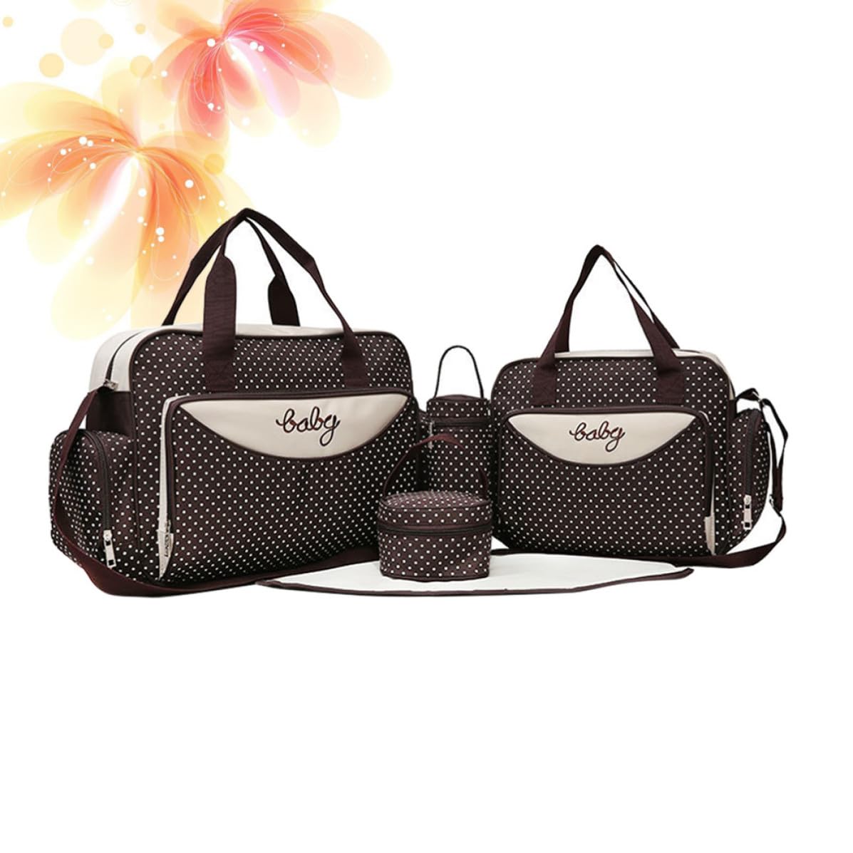 Bolso para Maternidad de Gran Capacidad y Multifunción, Set de 5 Piezas Ligero y Elegante para Viaje y Trabajo, Material de Tela Resistente