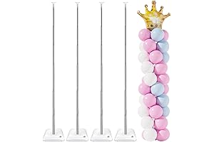 RUBFAC Balloon Stand For Floor, Set of 4, 6.6ft Adjustable Height Balloon...