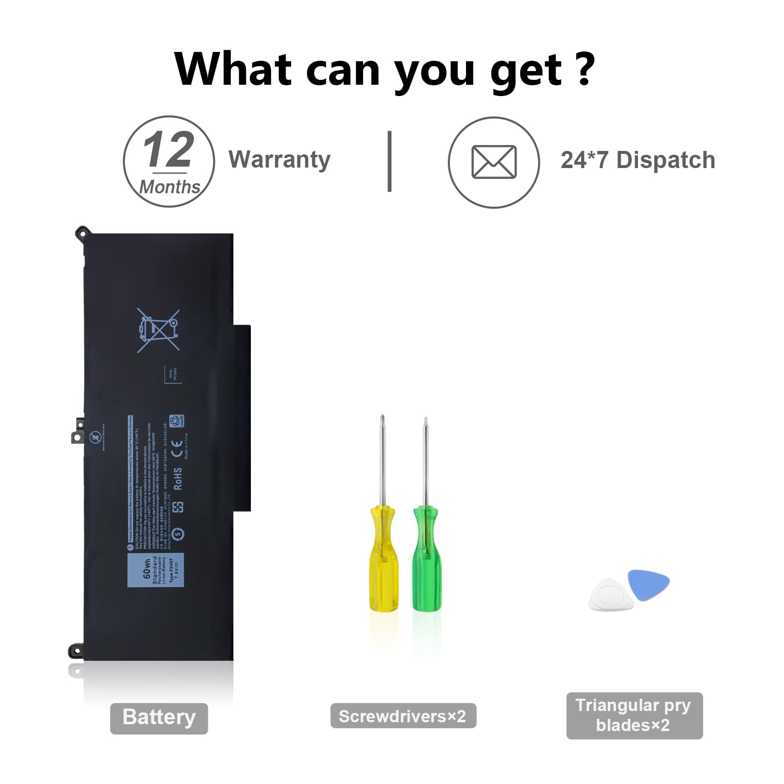 Amazon.com: 60Wh F3YGT Laptop Battery Replacement for Dell
