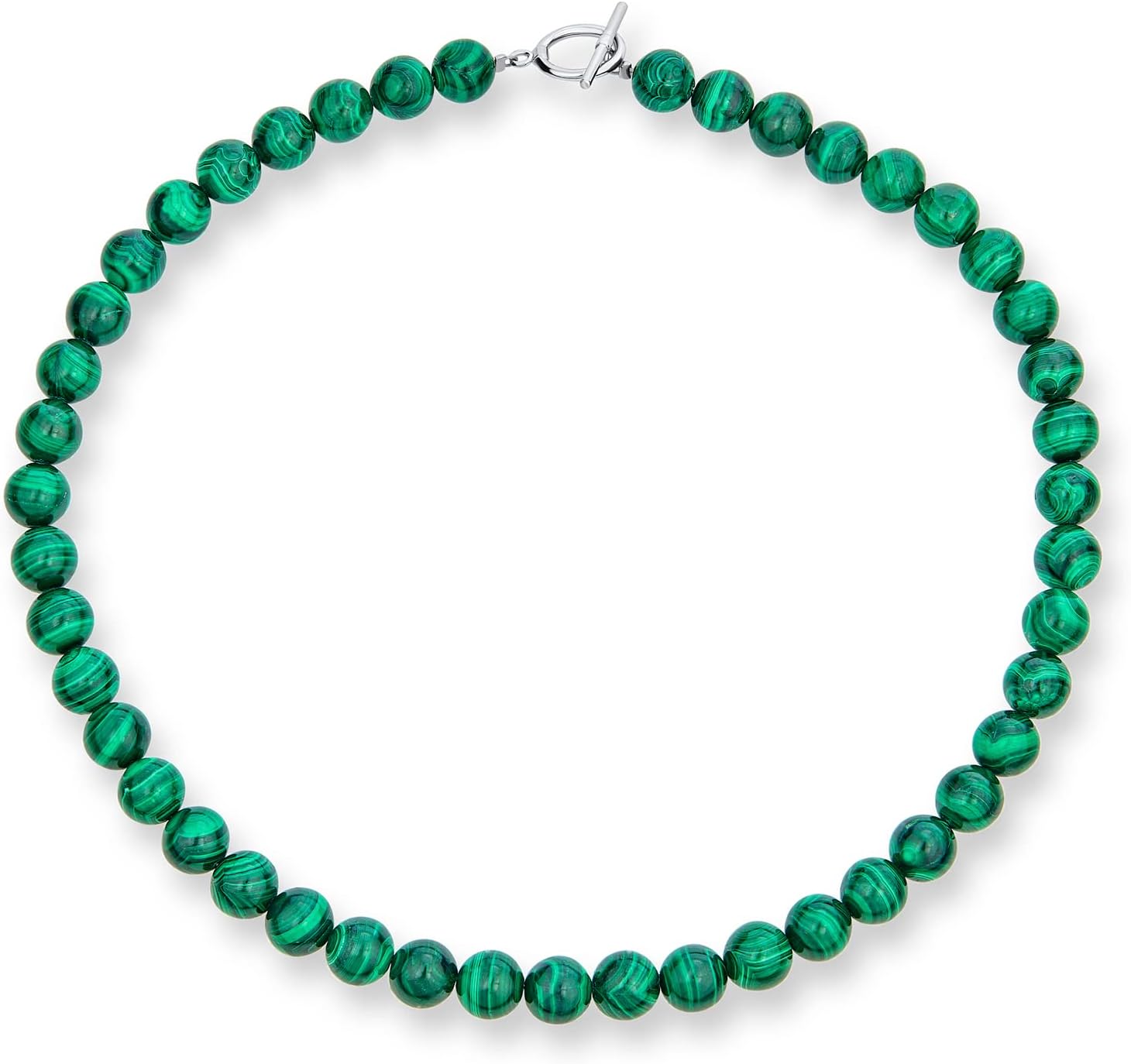 Simple Classic Hand Knotted Created Semi Precious Gemstone Round Ball 10MM Bead Strand Choker Collarbone Necklace Western Jewelry For Women Toggle Clasp 15 17 19 Inch