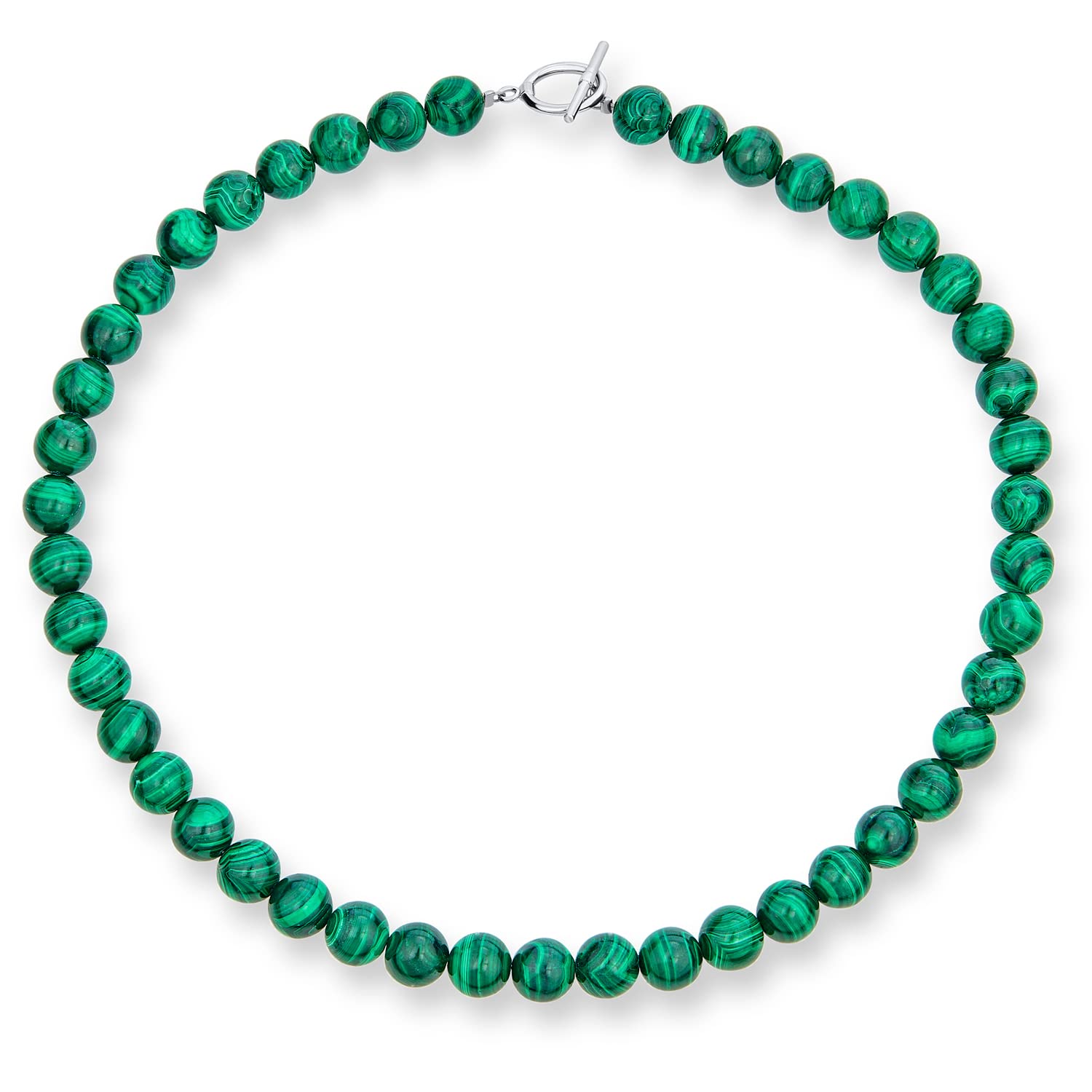 Collar clásico simple hecho a mano con cuentas redondas de piedras semipreciosas de 10MM, estilo gargantilla, joyería occidental para mujeres con cierre de palanca de 15, 17, 19 pulgadas.