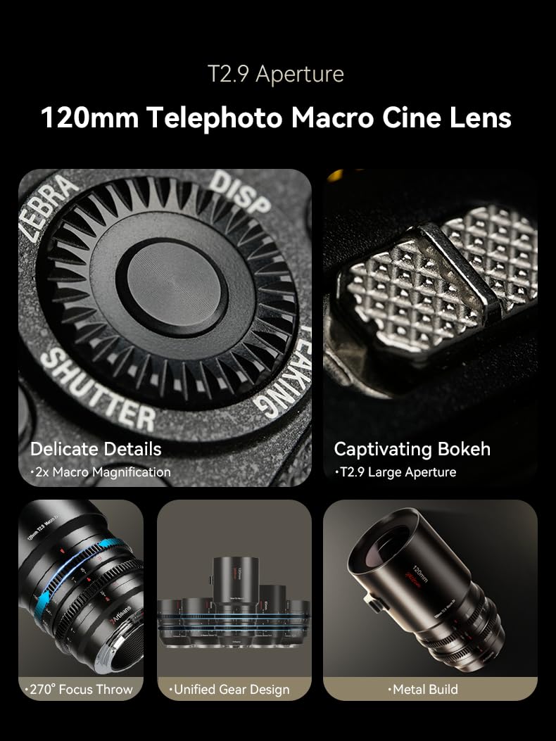 新品7Artisans 120mm T2.9 Macro 2xレンズ Amazon.com : 7artisans 120mm T2.9 Macro 2X Cine Lens,Manual Fixed
