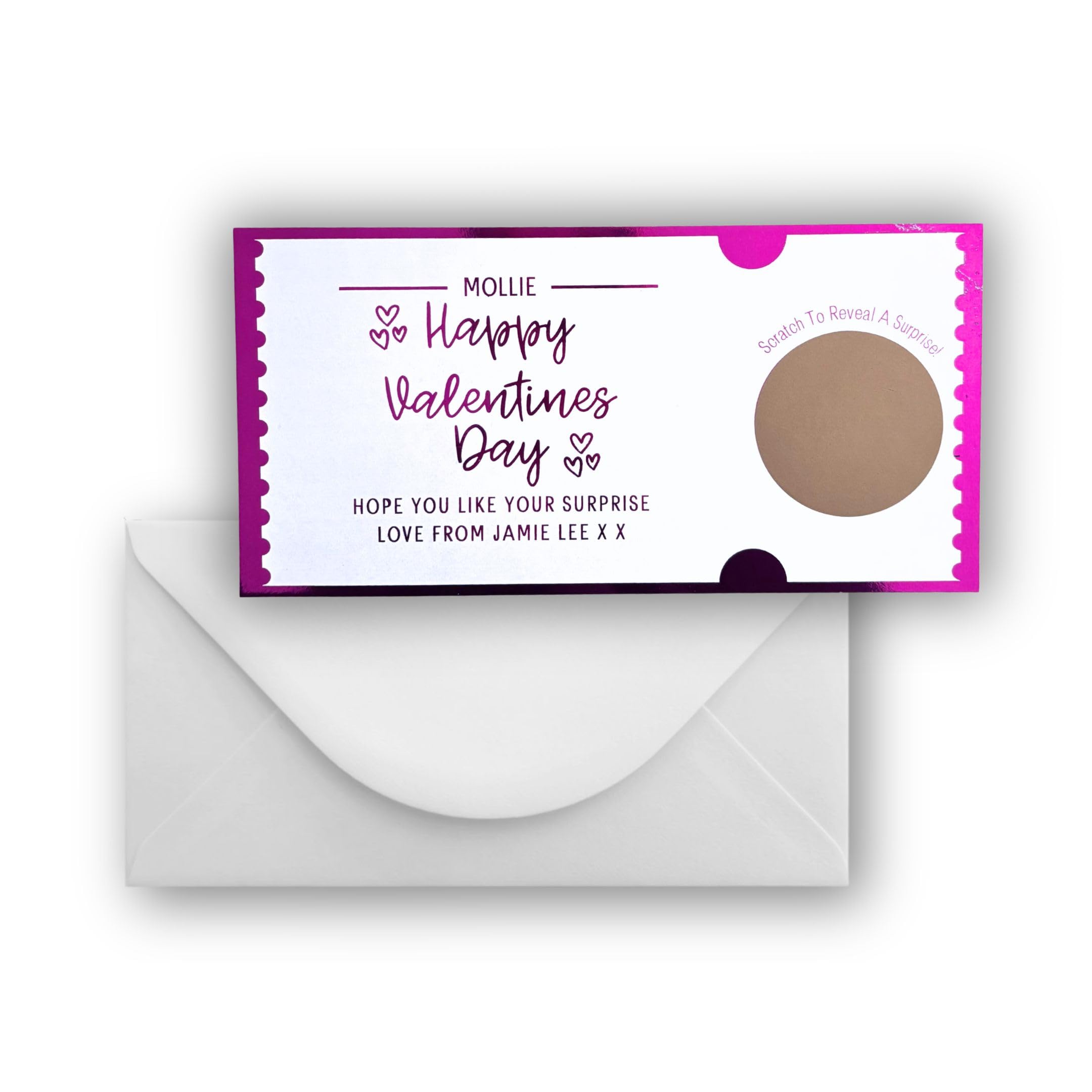 Personalised Mothers Day Scratch Card - Custom Text Foil Scratch To Reveal Ticket - Concert, Afternoon Tea, Meal Voucher, Spa Day Reveal