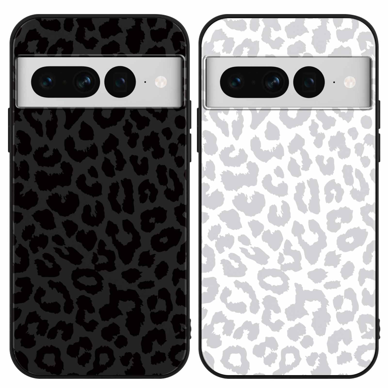 Yoedge 2 Pack Beige Phone Case Compatible with Google Pixel 8 Pro 5G 6.7", Ultrathin Soft TPU Silicone with Aesthetics Pattern, Shockproof Bumper Protector Matte Cover for Google 8 Pro, Leopard