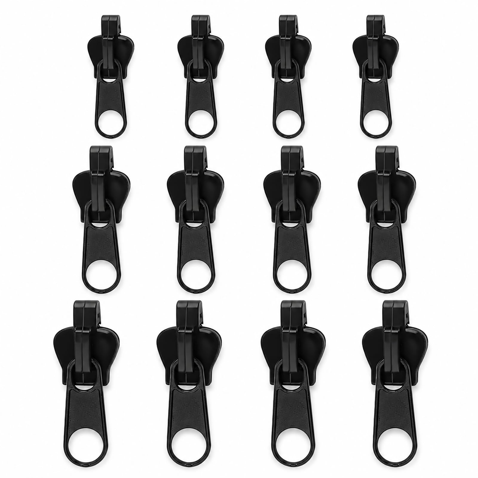 Set mit 12 abnehmbaren Universalschiebern, Reparatur-Set für Reißverschluss, nahtlos, flüssiges Gleiten, schneller Ersatz für Jacken, Mäntel, Koffer, Taschen, Röcke, Kleider und Zubehör