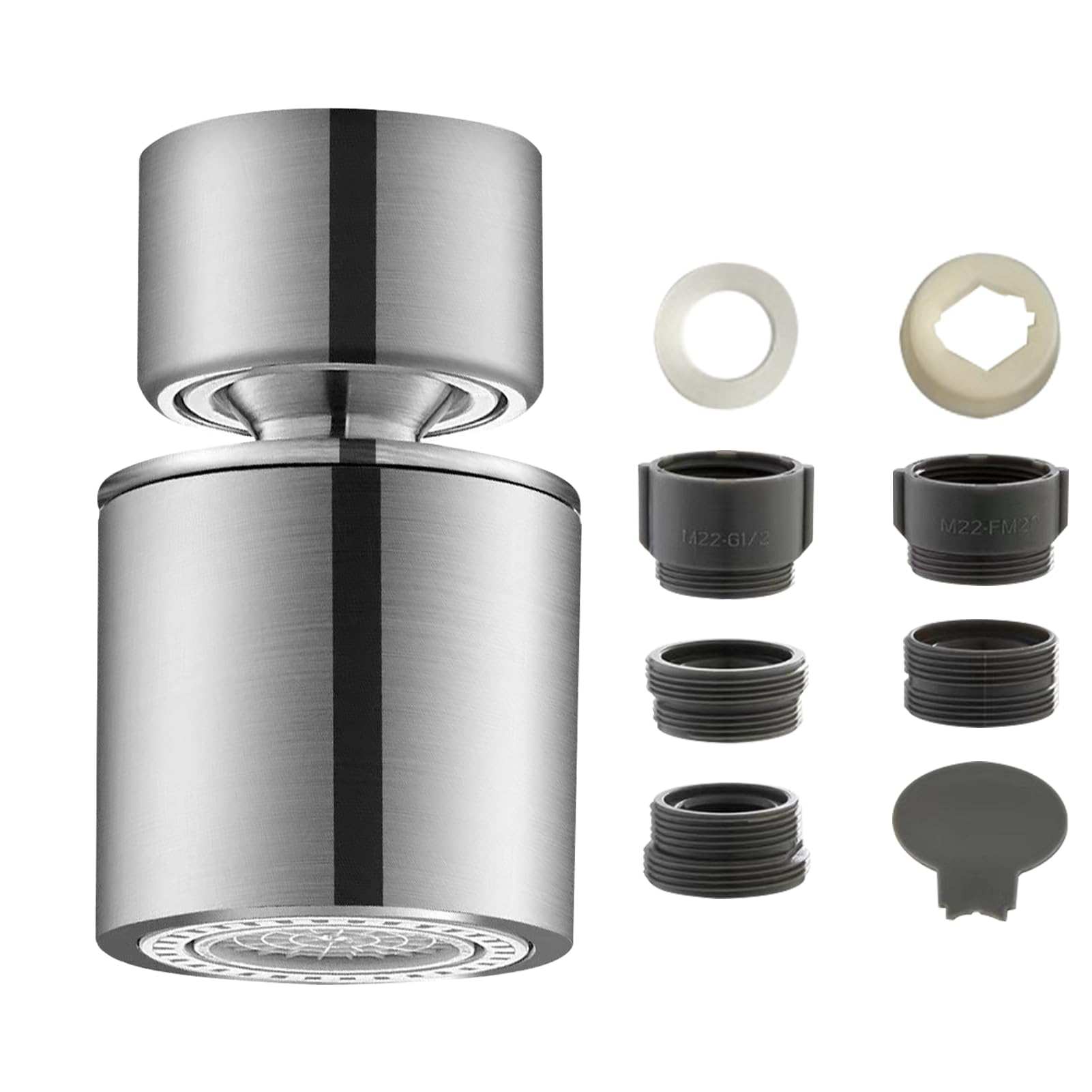 Swivel Faucet Aerator, 360° Rotate 2-Function Flo-w Faucet Nozzle, Water Saving Kitchen Tap Faucets Head Replacement