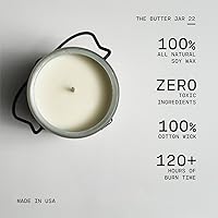 Vista 4 de Milkhouse Candle Company - Silver Birch - Colección Creamery - Velas de soja con mecha de algodón de 22 onzas con cera de abejas - Largo tiempo