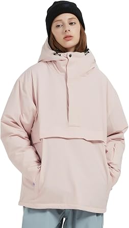 Womens Mens Ski Snow Anorak Jacket Waterproof Hooded Warm Snowboarding Outwear Winter Baggy Oversize Zipper Coat