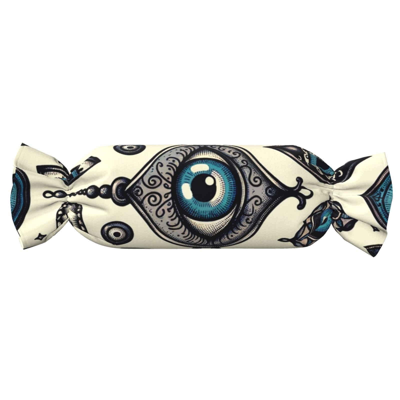 Augenstern Candy-Shaped Pillow with Insert Turkish-Eyes-Greece Candy Tube Cushion with Filling