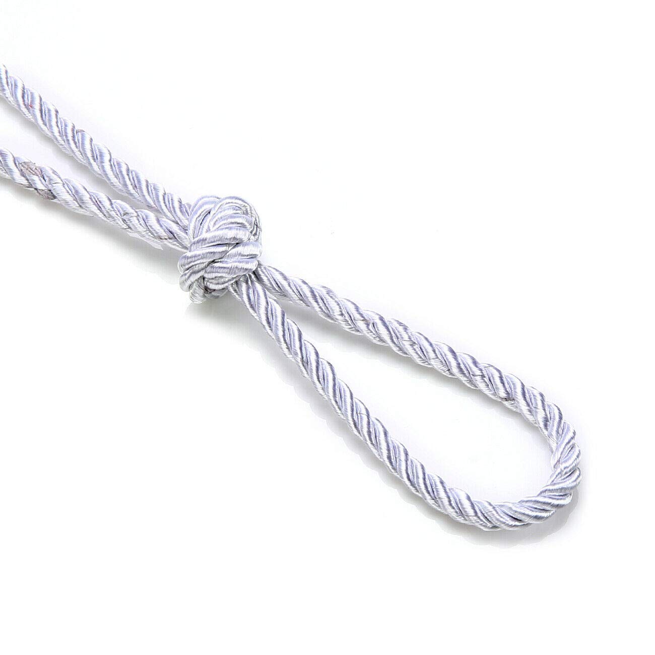 6mm Silky Barley Twist Cord Rope Braid 3 Ply & Matching 16mm Flanged Insertion Piping Furnishing Upholstery Crafts Trimming,36 Colors. High Strength, Neotrims. 10 Yards, Silver Grey (Cord)