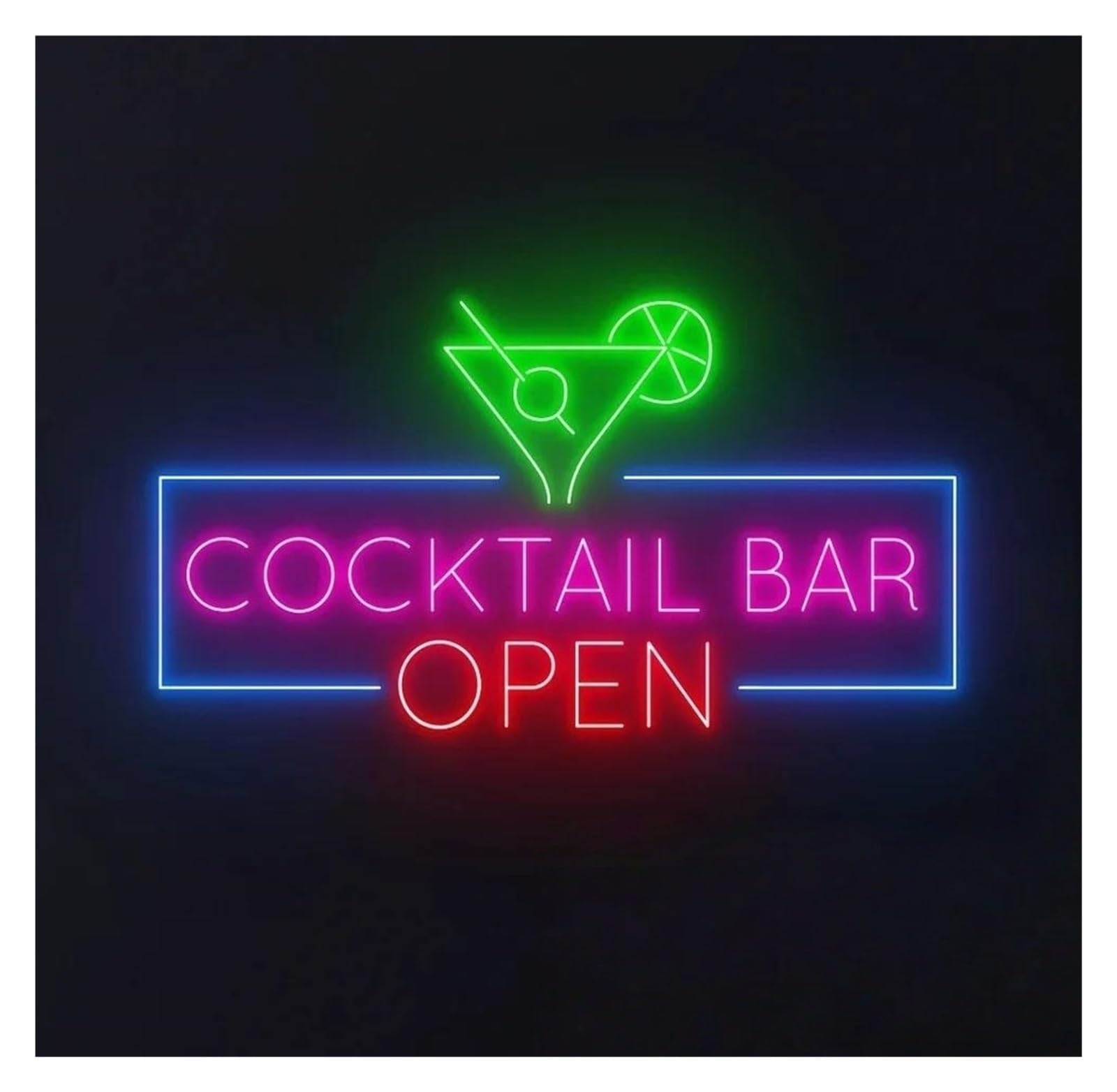 RONGCH Hanging Art Signs Cocktail Bar Open Neon Sign Bar Decorative Light Club Drinking Business Window Display Wall Decor 50cm