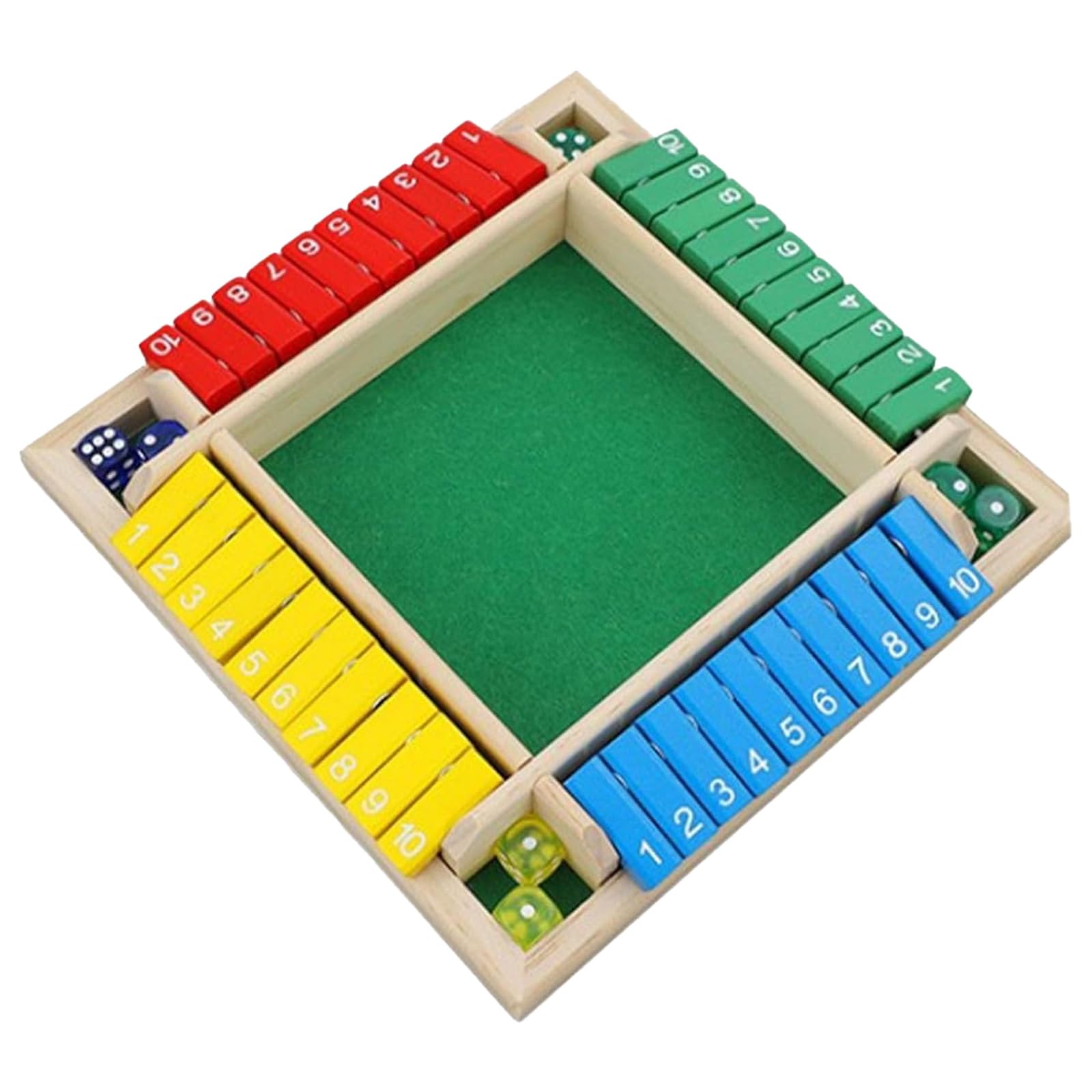 JNOUCS Shut The Box Game, Shut The Box Game, Travel Games,Board Games Table Mat Games For Children And Adults With Dice, Interesting Wooden Table Math Skills Game, Suitable For Gather