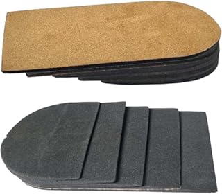 Adjustable Leg Length Discrepancy Heel Lifts Inserts Insoles - Pack of 2 (5 Layer Brown Large)