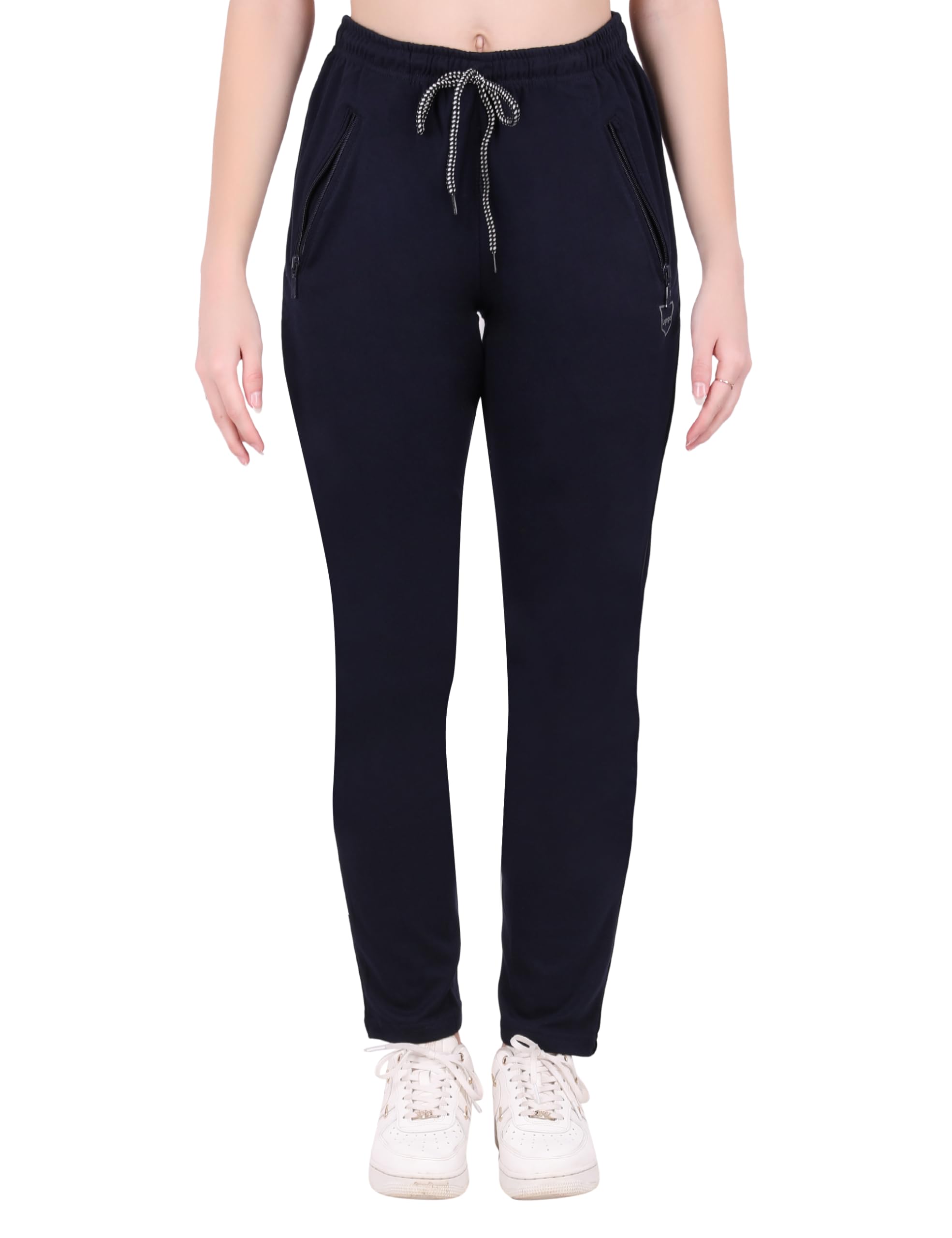 fabricitystory Women’s Track Pants with 2 Deep Pockets, Stylish Front Chain Design, Long Zip Pockets, Elastic Waistband & Drawstring Fit-picture-56