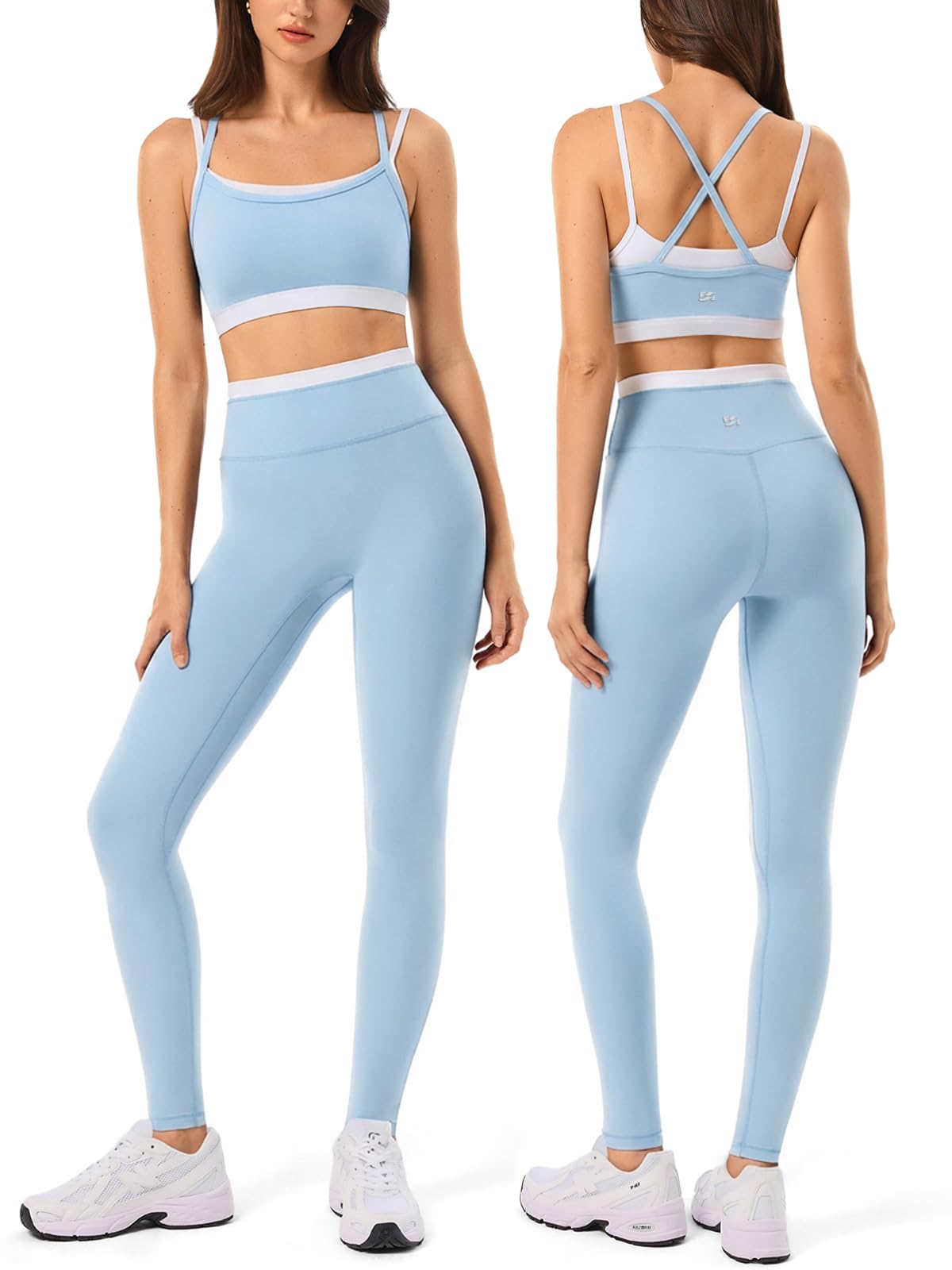 2 Pieces Workout Sets for Women Athletic Pilates Outfits Activewear