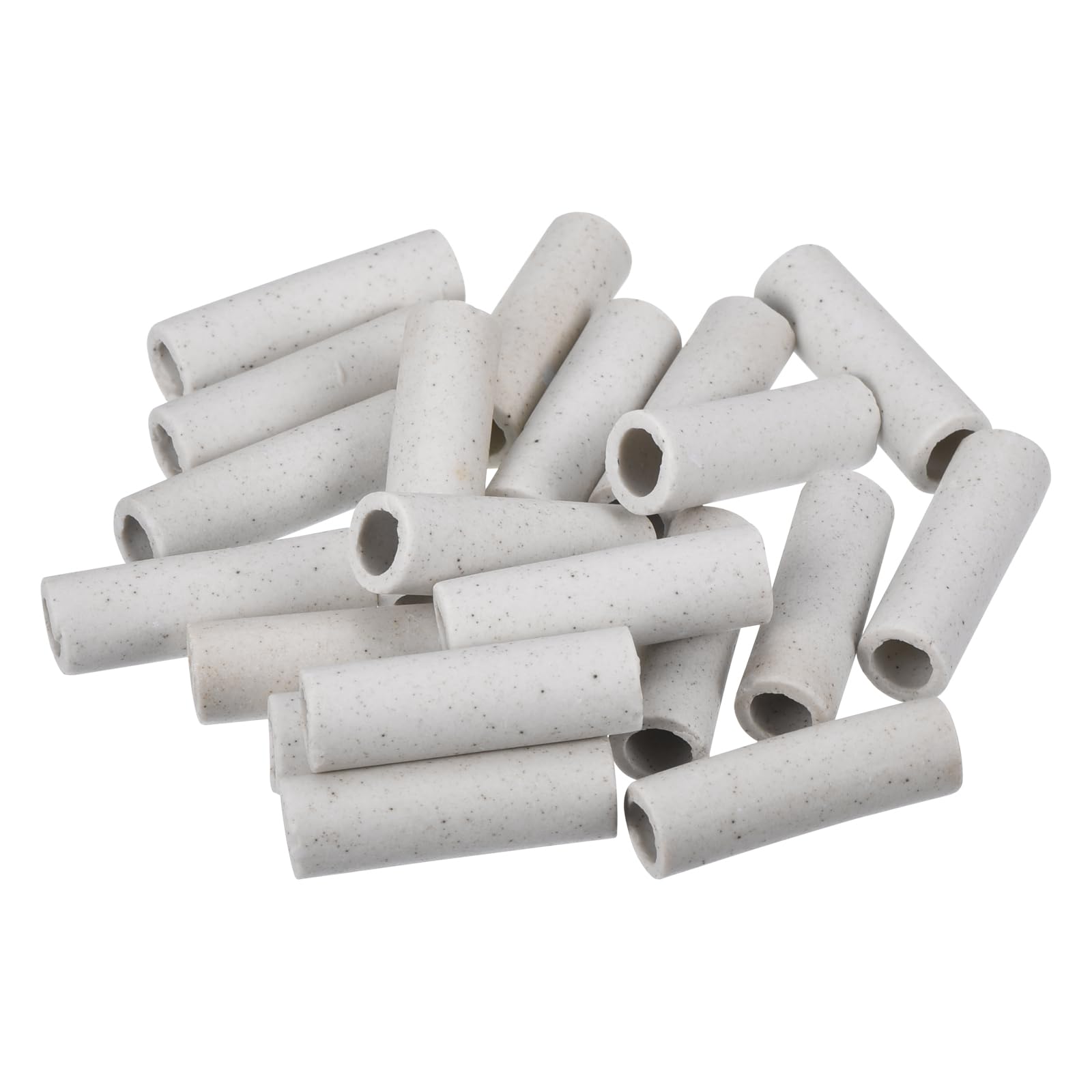 MECCANIXITY 30pcs Ceramic Tube Insulated Electronic Wire Bundle Protection Heat Insulation Tube 0.24x0.35x1.2