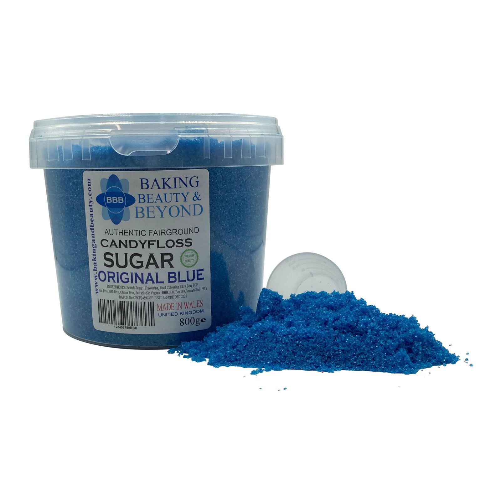 Baking Beauty and Beyond Premium Candy Floss Sugar 800g - Original Blue Flavour — image 1