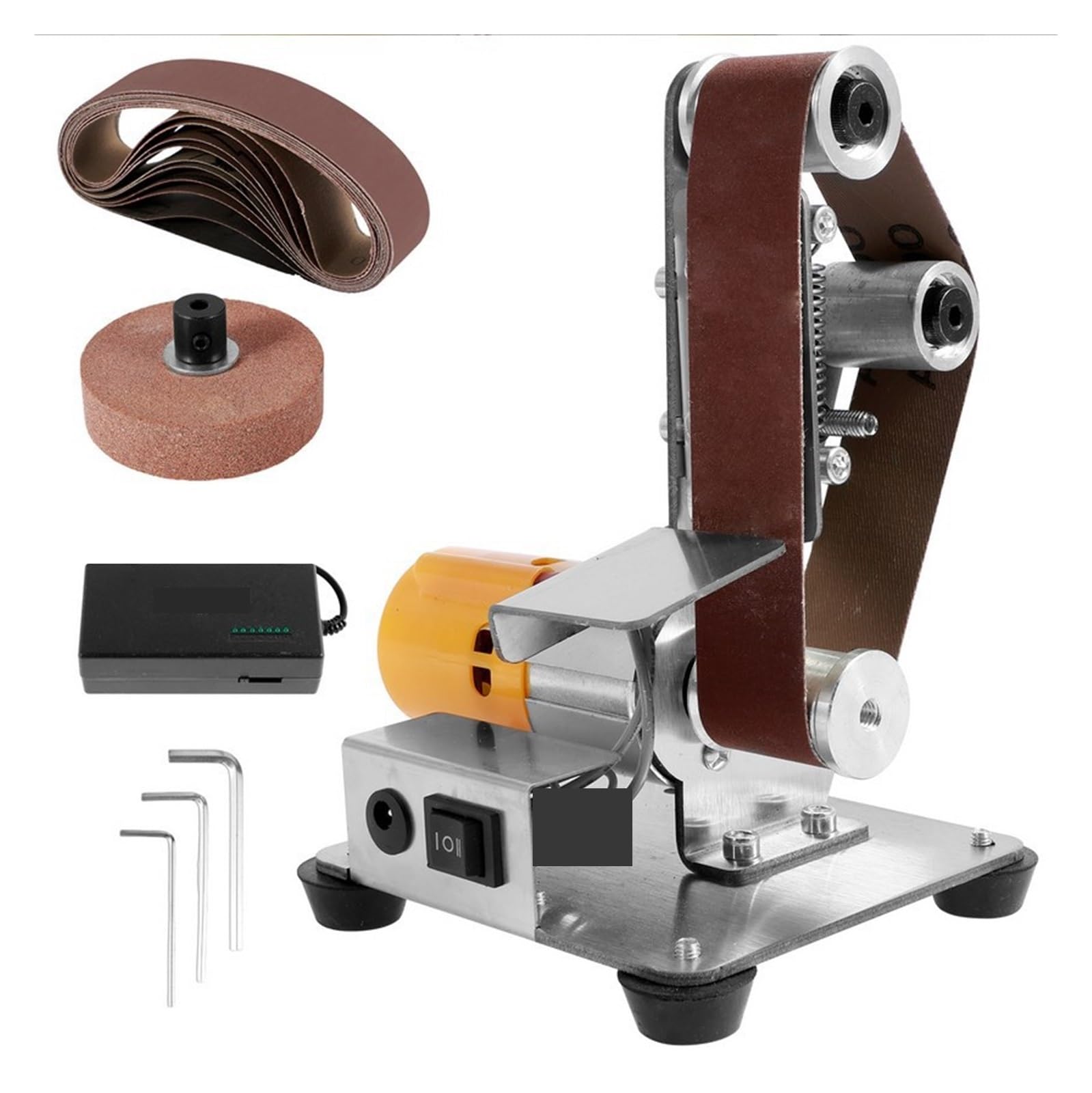 Csdasw 1 Small Grinding Wheel Machine Mini Electric Sanding Machine Sandpaper Machine Polishing Machine Woodworking Grinding Knife Sharpening Jewellery Diy