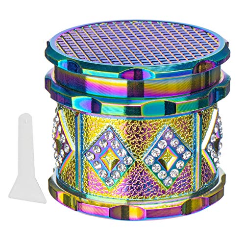 Metal Herb Grinder With Pollen Catcher,Small Herb&Spice Grinder with Pollen Catcher for Herb Spice Tea Mint in Kitchen, Office, Portable Manualï¼Œ2.3