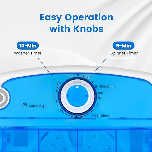 Miniatura 3 de COSTWAY Mini lavadora portátil con secadora de centrifugado, capacidad de lavado de 5.5 libras, máquinas eléctricas compactas, diseño duradero,