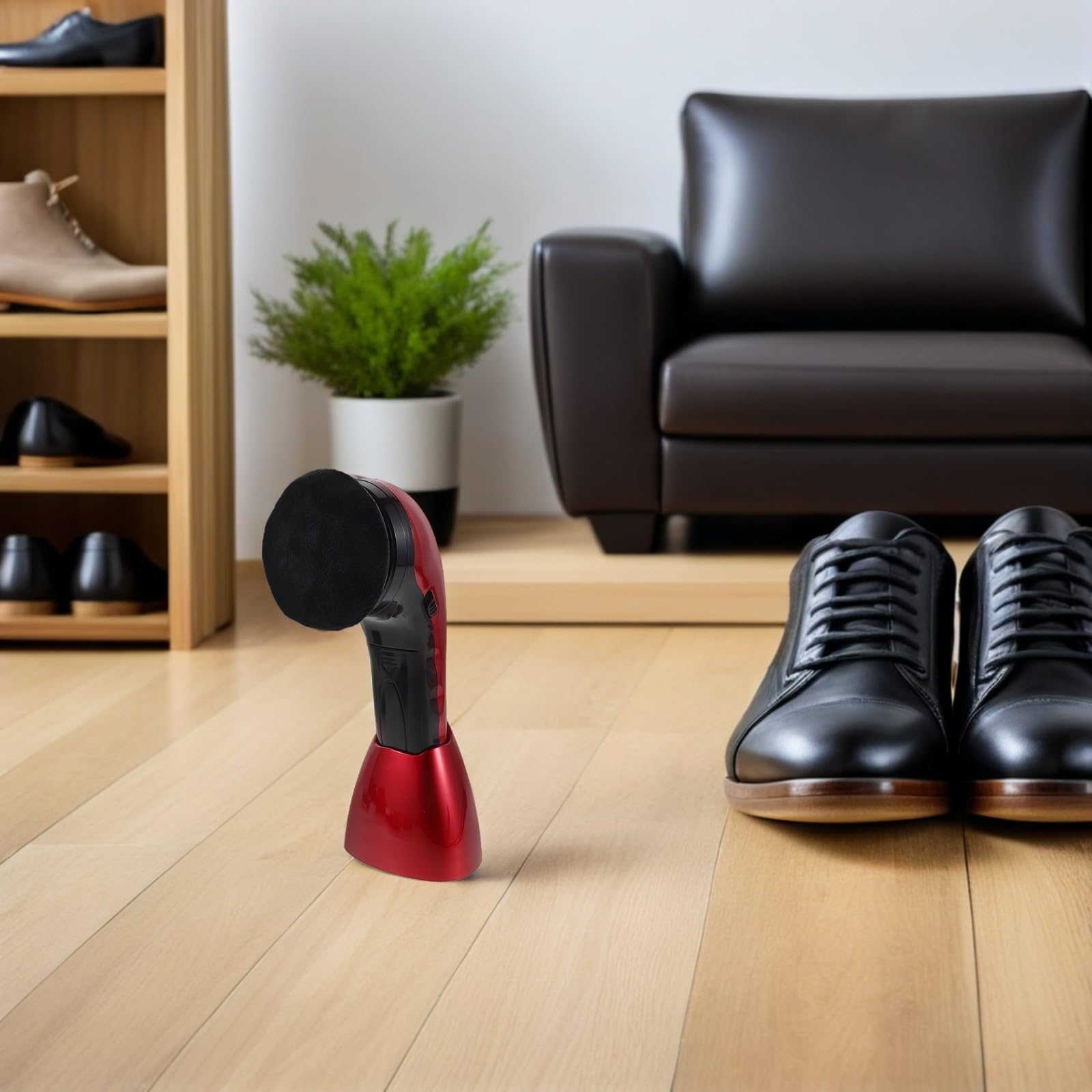 Cepillo Eléctrico para Zapatos Recargable con Cabezal Reemplazable | 1 Set, Fibra y Esponja, Portátil para Oficina y Hogar, Incluye Cabezales de Repuesto