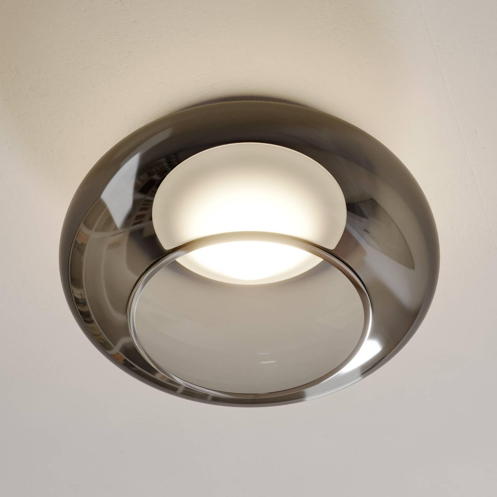 Lucande Plafoniera LED (Moderno) colore Grigio, in Vetro ad es. Cucina lampadina inclusa lampada plafoniera