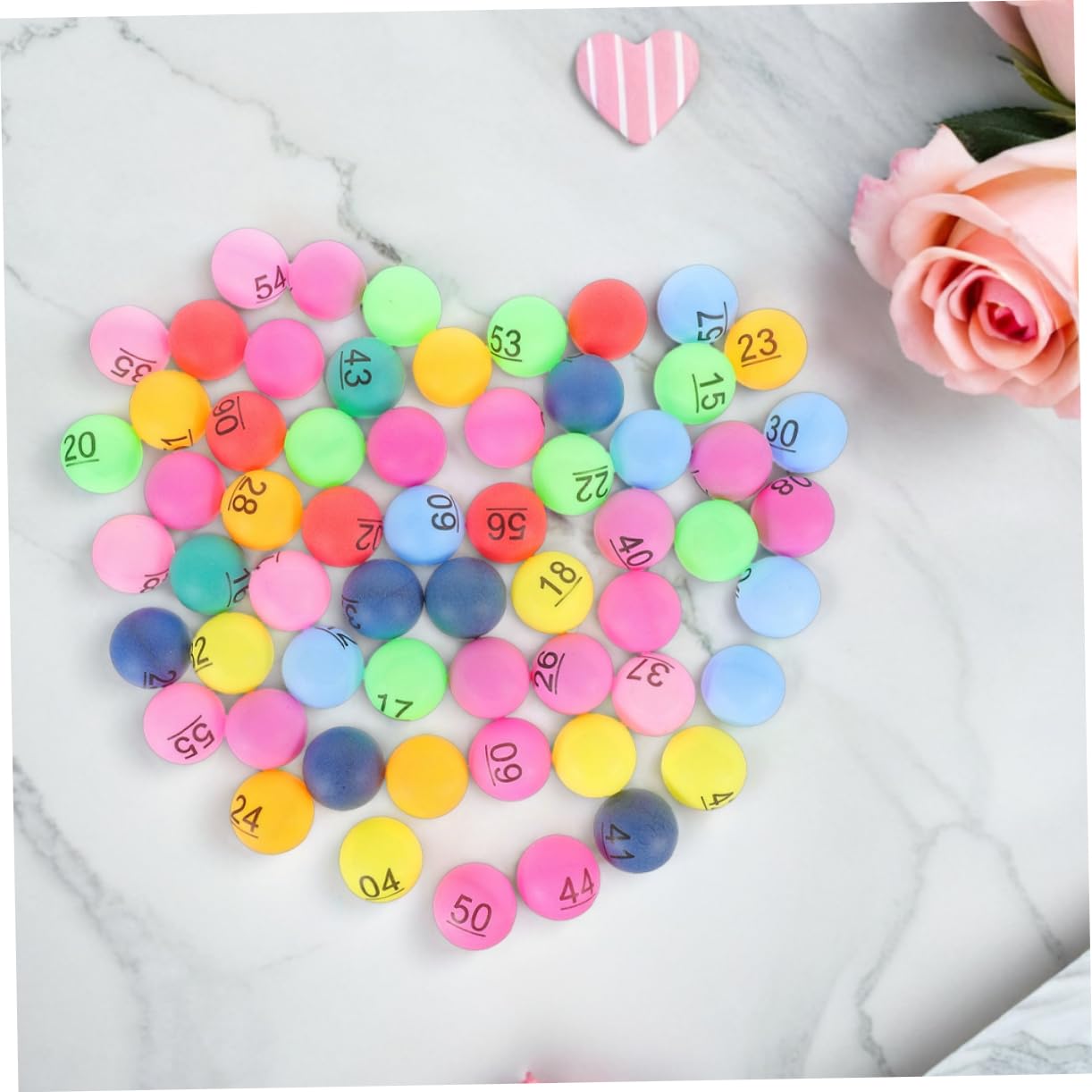 TOYANDONA Kunststoffkugeln, 90 Nummerierte 1 Bingo Tombola