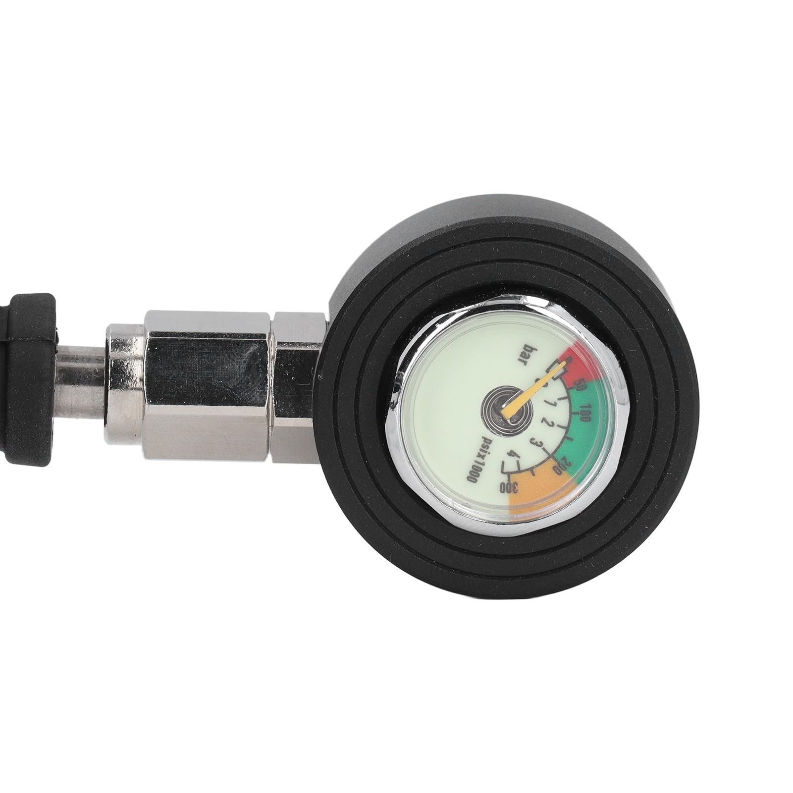 Manómetro de Buceo, Manómetro de Brillo Nocturno Sumergible Luminoso Profesional, con Manguera de Alta Presión, para Buceo Subacuático con Regulador BCD (80cm)