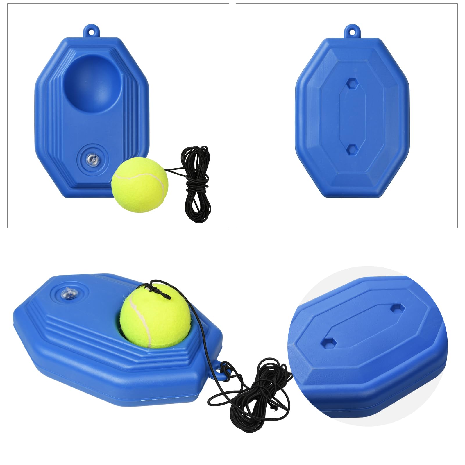 Allenatore di Tennis, Trainer per Palla da Tennis, Allenatore con Base da Tennis e Una Corda e 1 Palla da Allenamento, Strumento di Allenamento Pratico per Auto-studio di Tennis per