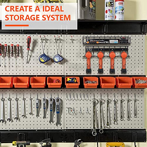 Butizone Power Tool Organizer, Wall Mounted Drill Storage Rack for Handheld & Power Tools, Heavy Duty Compact Steel Power Tool Holder, 16\" Length