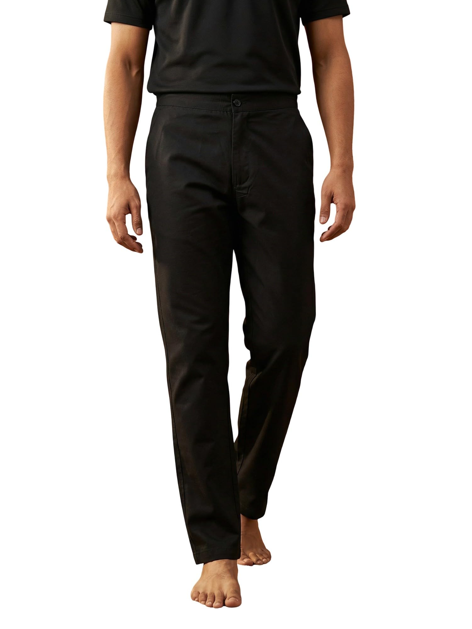 jompers Solid Cotton Pyjama For Men (Black, S)-picture-16