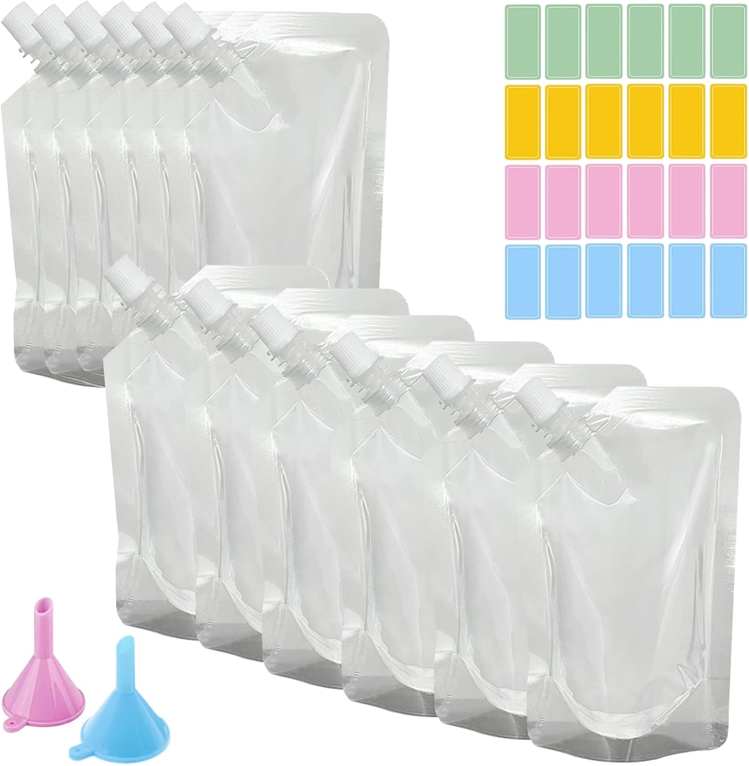 Dawnzen 12 x 8oz Discreet Plastic Flask Kit Liquor Bag to