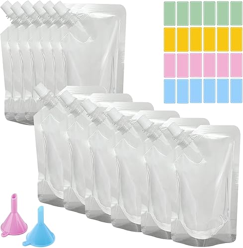 Dawnzen 12 botellas de plástico discretas de 8 onzas, bolsa de licor para escabullirse alcohol disfrazado de contrabando en crucero para llevar vino