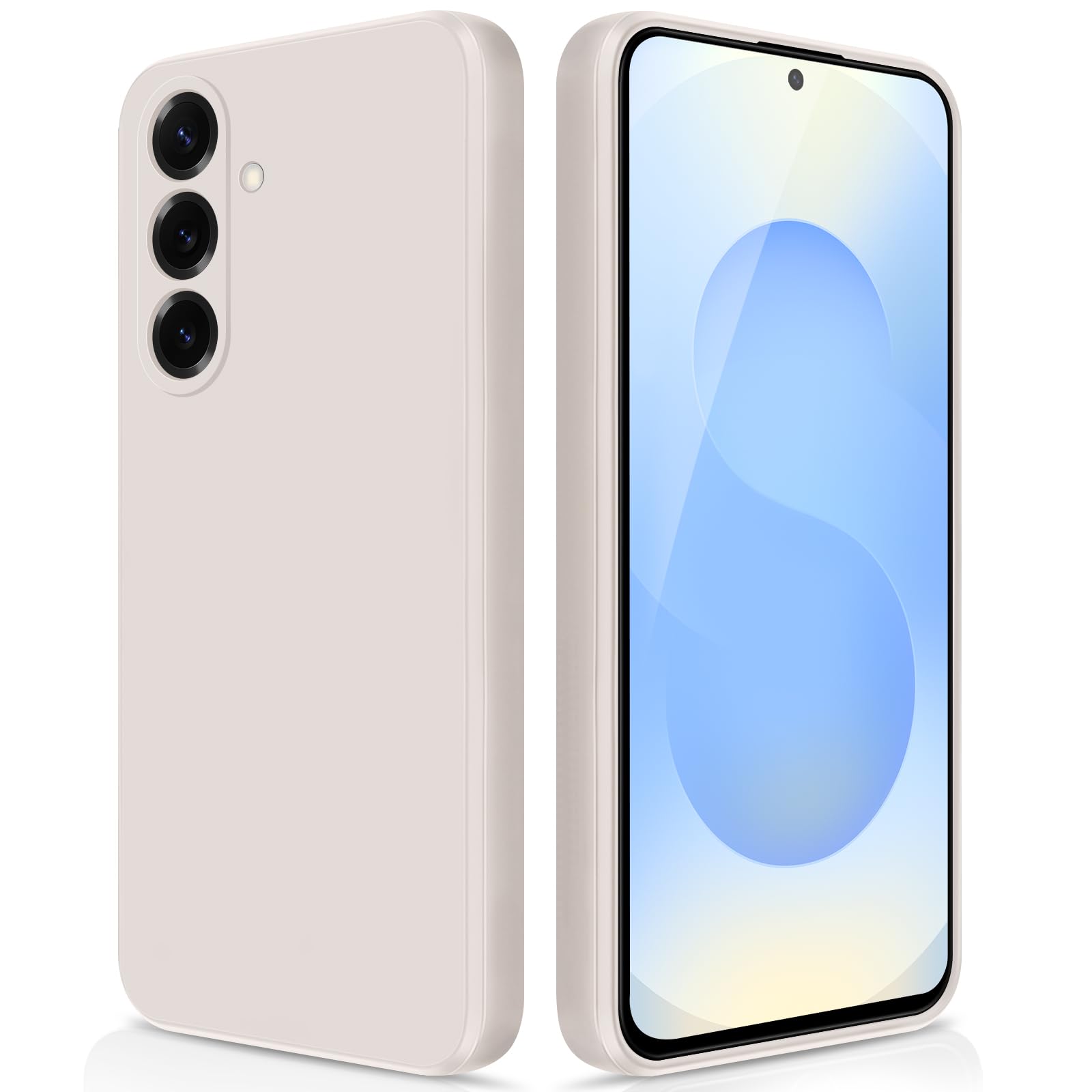 GiiYoon Hülle Kompatibel mit Samsung Galaxy S25, Hochwertiges Liquid Silicone Case, Rundumschutz Handyhülle, Kratzfestes Weiches Mikrofaserfutter- Weiß