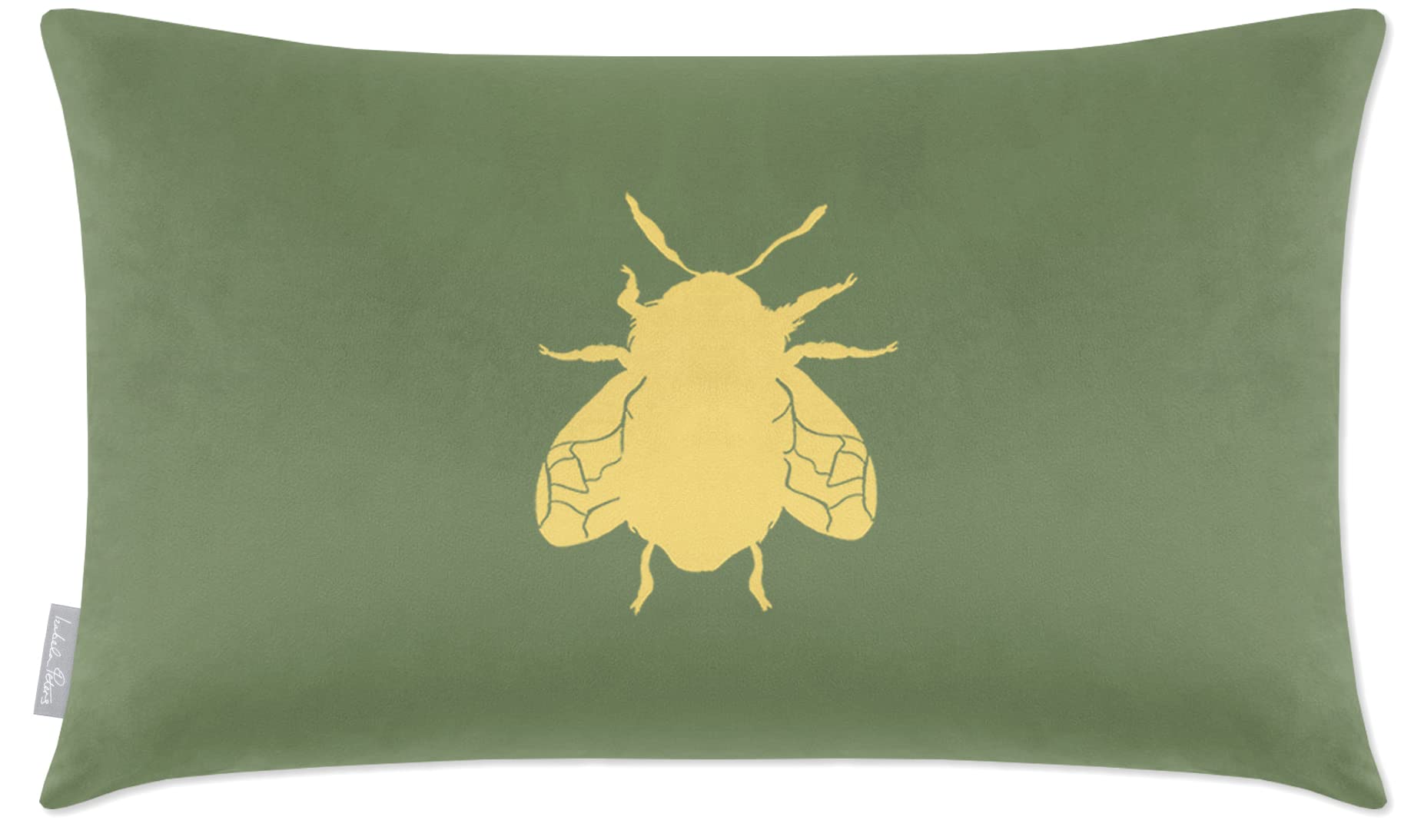 Izabela Peters Bee - Sage Cushions With Covers Included, Filled Cushion, Eco-Friendly Velvet Cushions, 60 X 40 Cm, Chair Cushions, Sofa Cushions, Seat Cushions