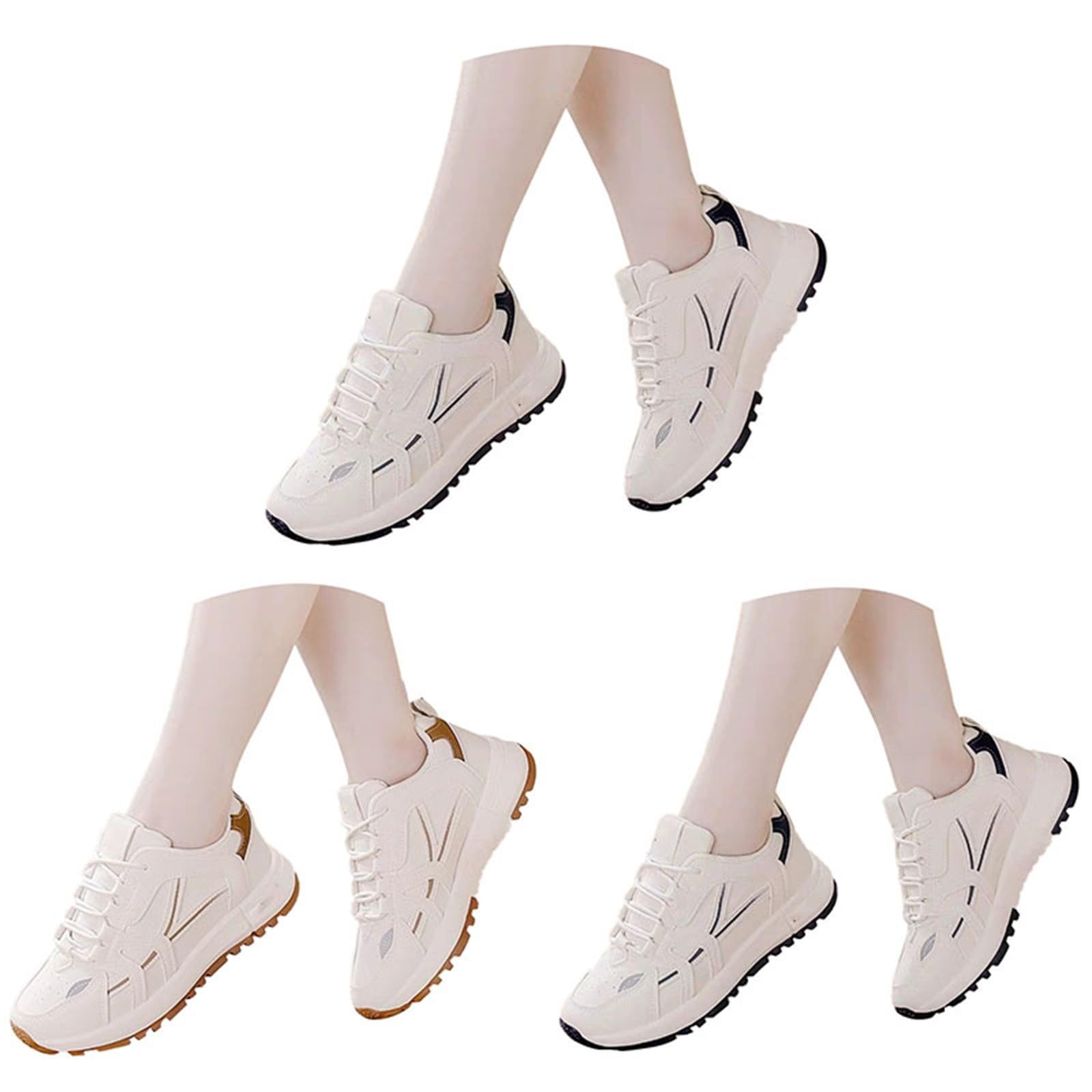 Generisch Scarpe da ginnastica da donna, classiche, con plateau, basse, suola morbida, suola piatta, comode e antiscivolo, per il fitness, scarpe da passeggio, leggere con lacci