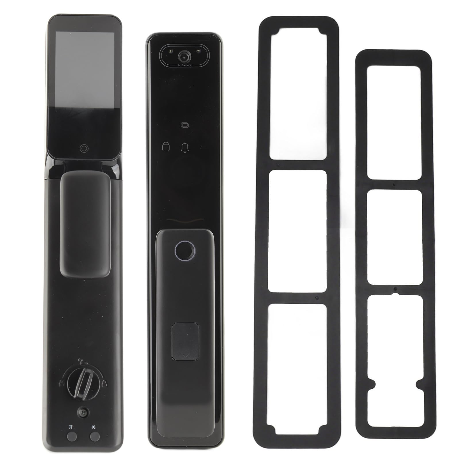 Cerradura Inteligente Automática con Visor de Puerta Reconocimiento Facial Contraseña Tarjeta IC Llave Mecánica Desbloqueo de Teléfono Móvil Cerradura de Entrada Antirrobo
