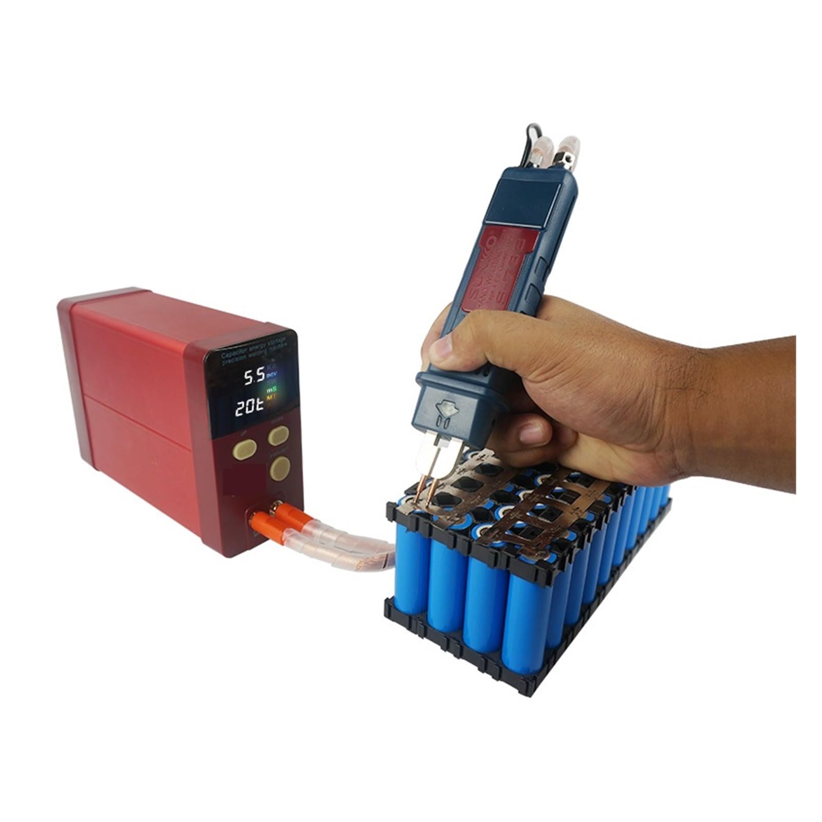 801D Pojemność Magazynowa Zgrzewarka Punktowa 12KW Akumulatorowa 0.2mm Zgrzewanie Czystego Niklu .1-0.3mm 1800A Wysoka Wydajność I OszczęDność Energii