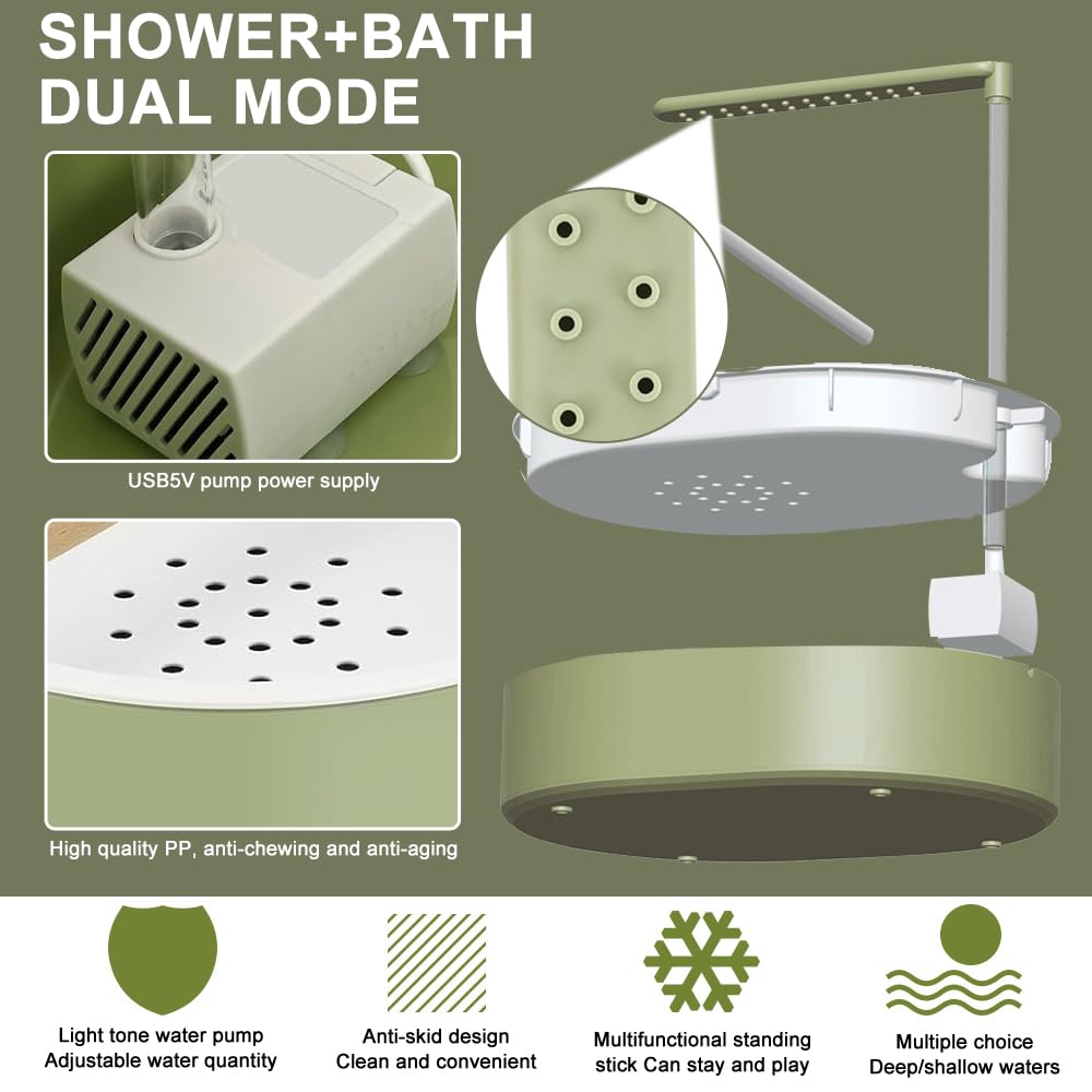 Vogeldusche Wellensittich, 32x28cm Wellensittich Dusche, Vogel Dusche mit Regenwasserzirkulation, USB-Betrieben, Vogel Badewanne für Unzertrennliche, Wellensittiche, Afrikanische Munias und Aras