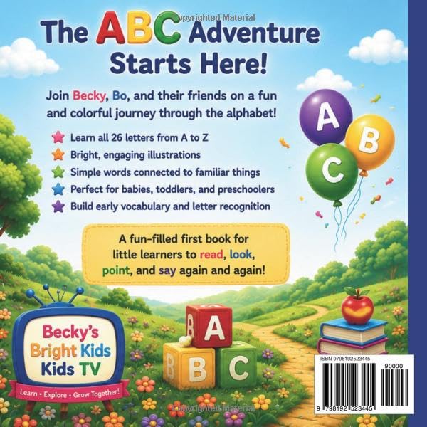 My First ABC for Toddlers: A Fun and Colorful Alphabet Book for Babies and Preschool Kids (Ages 1–3): A Toddler Learning Book from Becky’s Bright Kids TV (Becky and Bo Early Learning Series) image 3