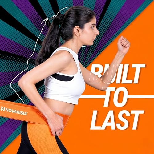 Miniatura 4 de Bandas de resistencia de tela pesada de 76 pulgadas de largo para mujeres y hombres, bandas de ejercicio antideslizantes y duraderas para