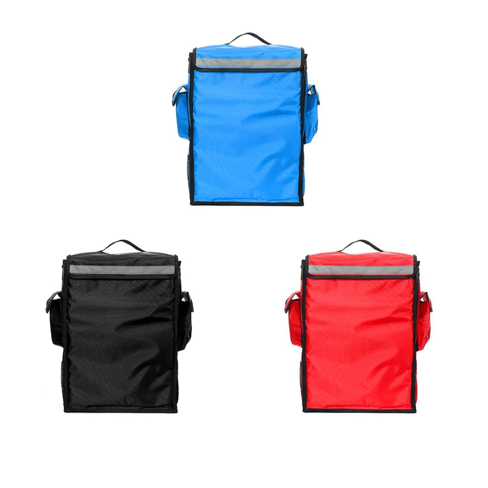 Soft Cooler Bag Portátil 42L Bolsa aislada térmica Pizza portátil Pizza de la Comida Picnic Scooter Mochila Mochila Bolsas de Enfriador Paquete de Aislamiento Plegable (Color : Black)