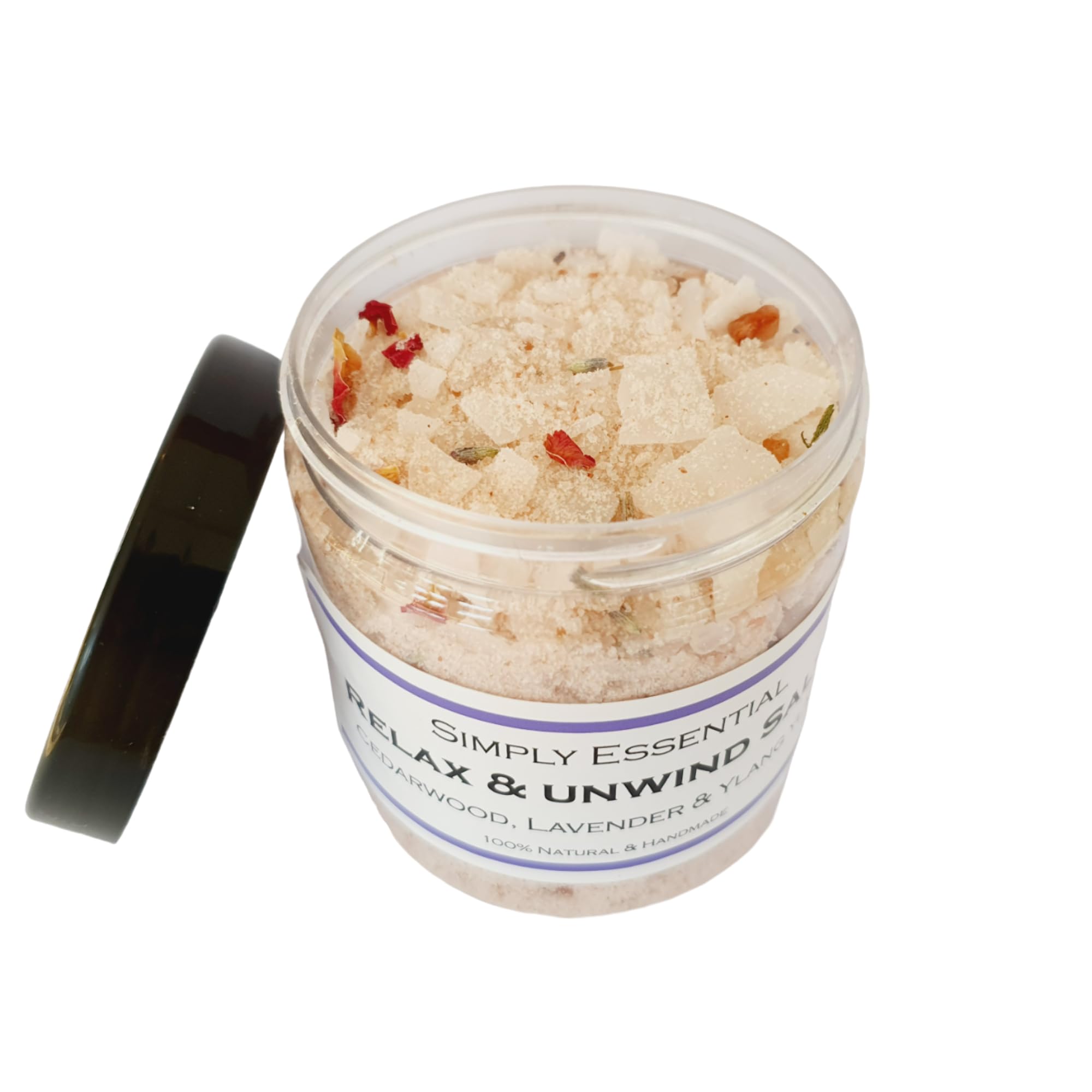 Simply Essential Relax & Undwind Bath Salts Soak with Cedarwood, Lavender & Ylang ylang 250g