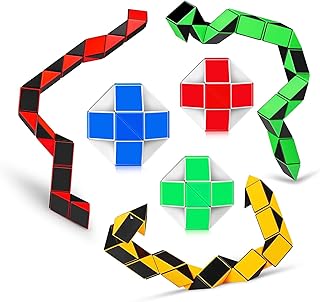 6PCS Big Size Snake Cube Fidget Puzzle Toy Brain Teaser Game for Kids Teens Stocking Stuffers Party Favors Goodie Bags Fillers