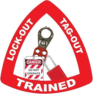 Lockout Tagout Trained 3 Hard Hat Labels Helmet Vinyl Stickers Decals Matte