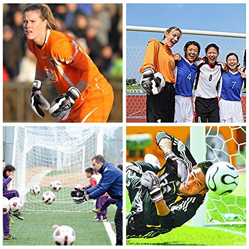 Goalie Gloves For Youth & Adult, Goalkeeper Gloves Kids With Finger Support, Black Latex Soccer Gloves For Men And Women, Junior Keeper Football Gloves For Training And Match #TOP5