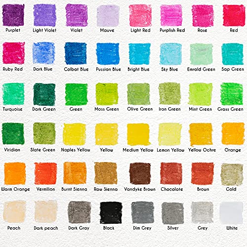 image for Zenacolor - Set of 48 Oil Pastels - High-Pigment Water-Resistant Oil P