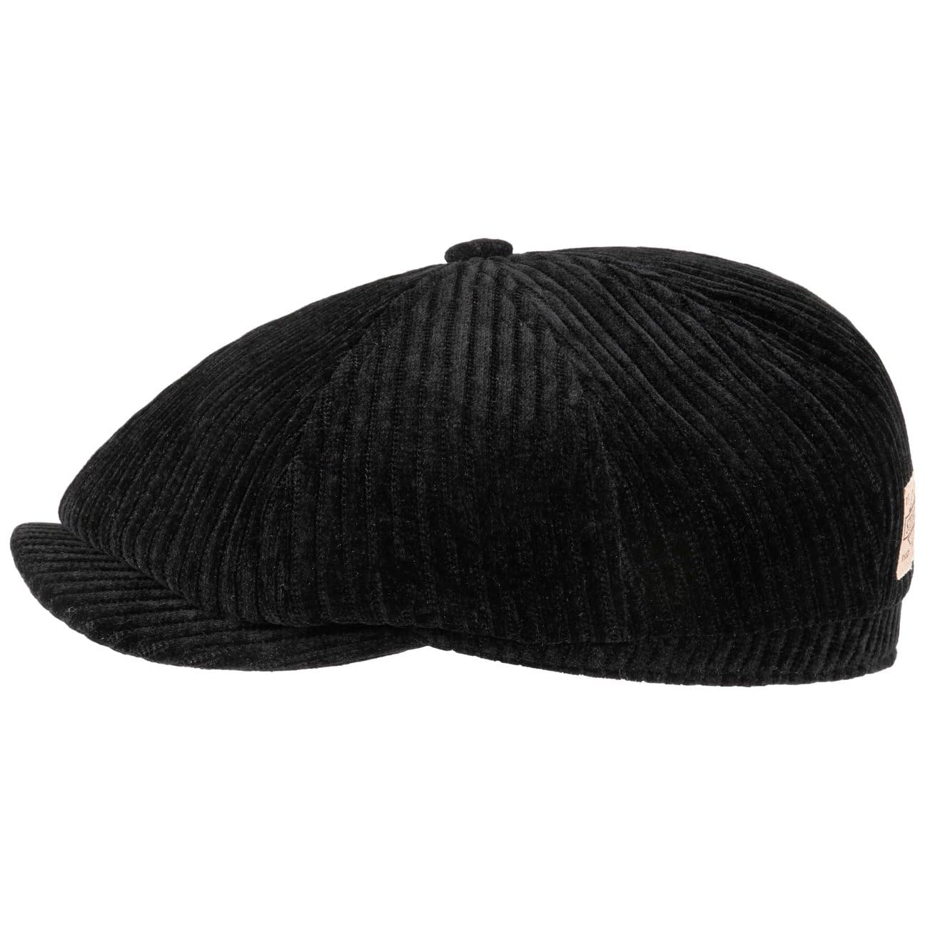 Stetson Black Hatteras Corduroy Jersey Flat Cap By