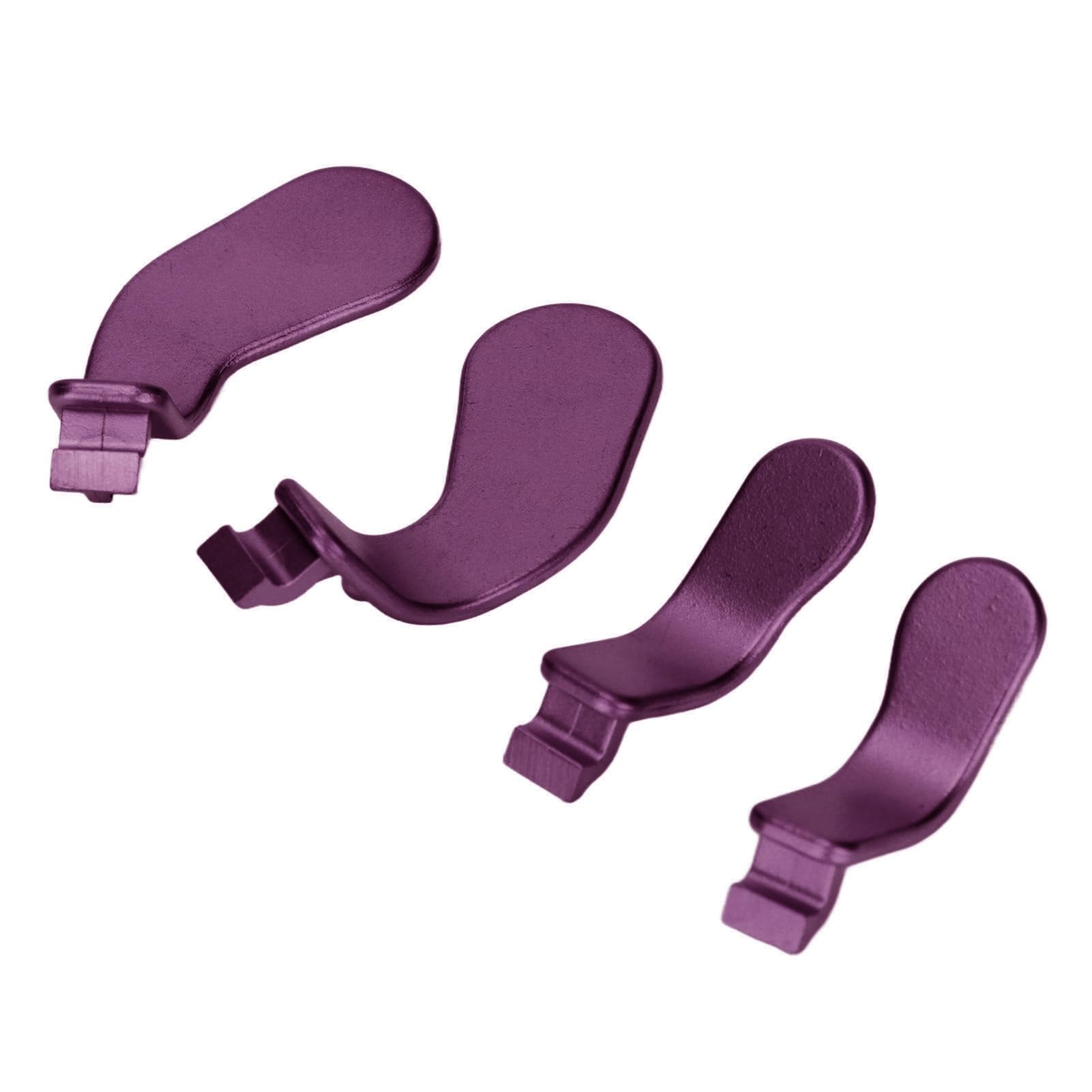4-teiliges Controller-Paddel aus Edelstahl, Ersatzteile für Metallhaarauslöser, Videospiel-Zubehör für One Elite Series 2, Modell 1797, Kabelloses Zubehörknopf-Set (Lila)