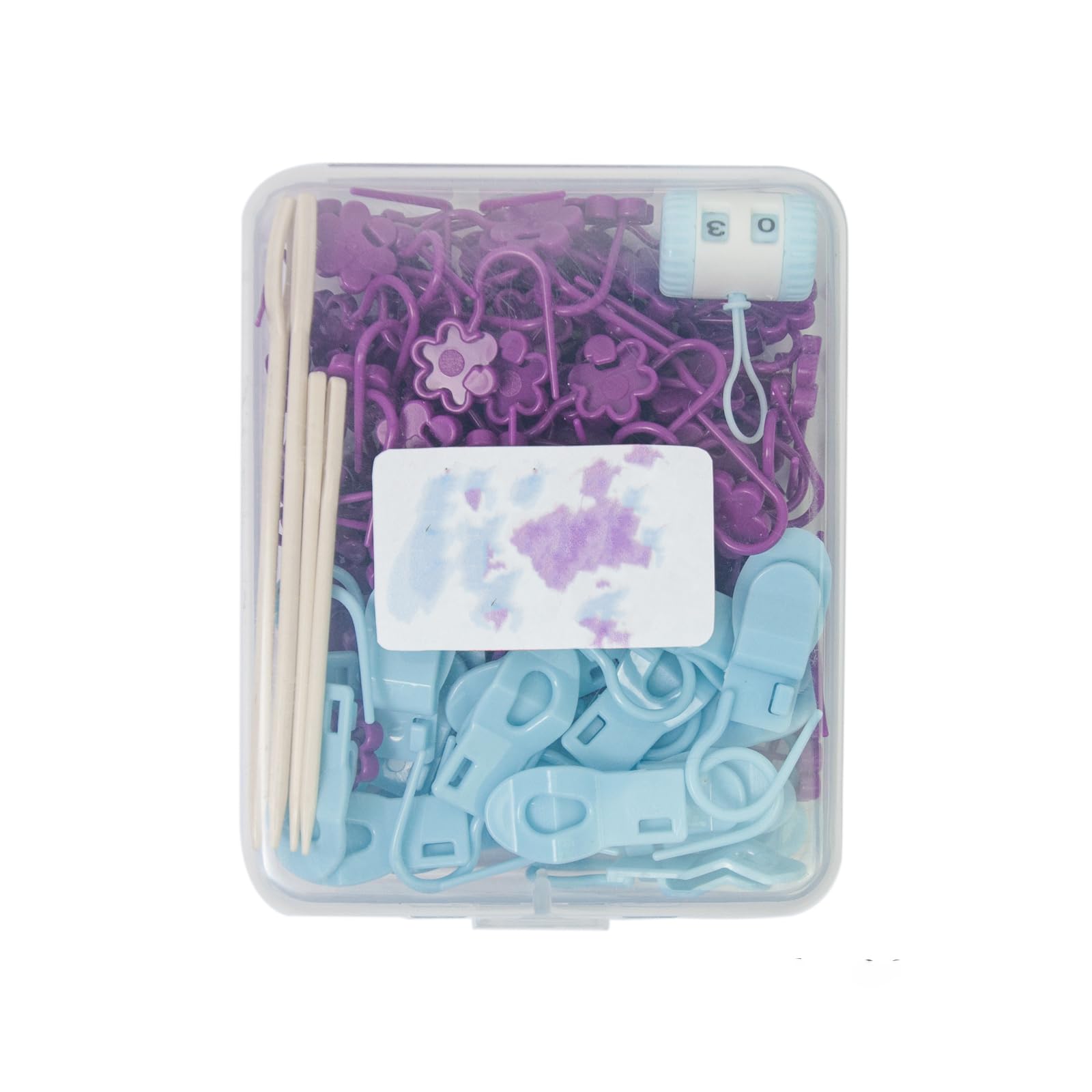 Buxuaaaa Blue Purple 1 Set Stitching Markers Knitting Markers Crochet Large Eye Sewing Needle Yarn Needle Knitting Accessories Sewing